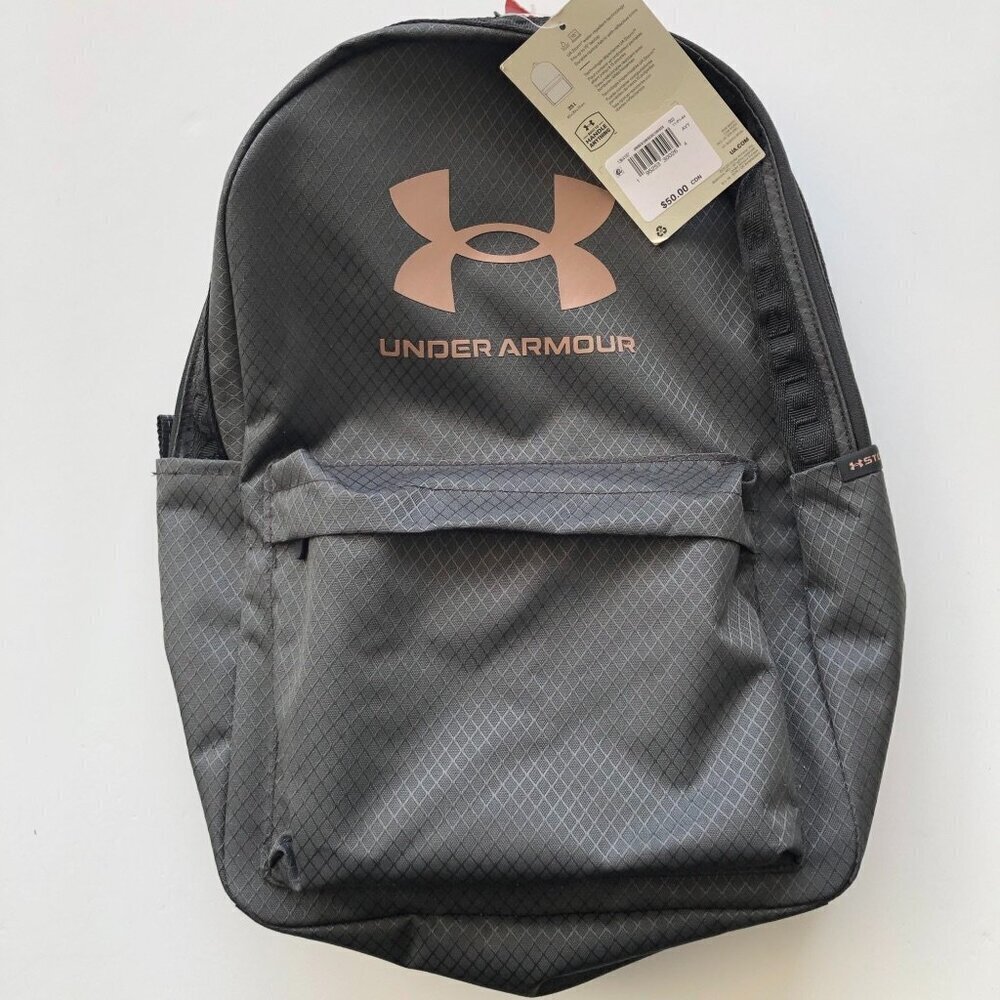 UNDER ARMOUR UNISEX LOUDON RIPSTOP Waterproof Backpack, Greyish-Black Men Women - Picture 7 of 16